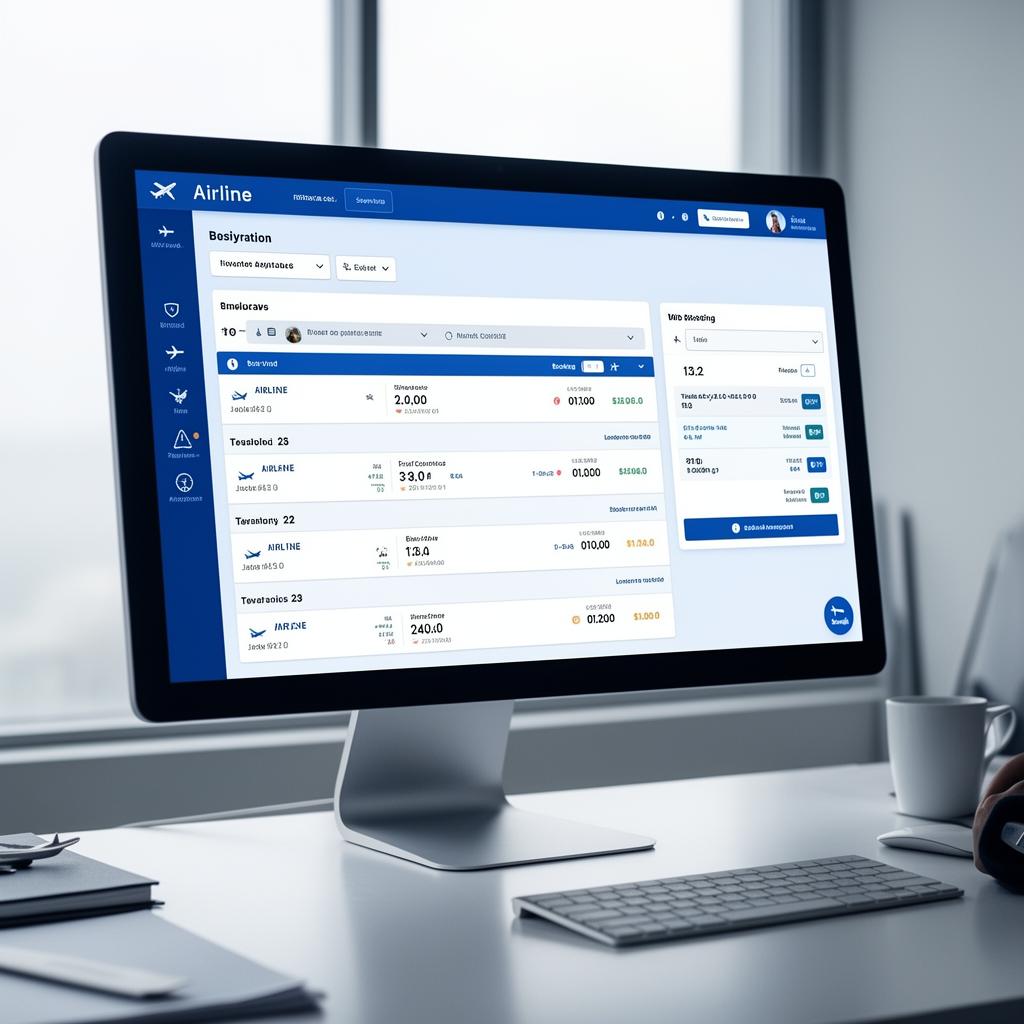 Airline booking management system interface