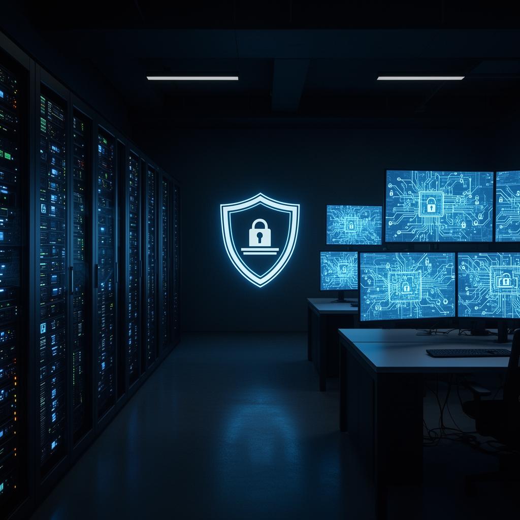 Cybersecurity operations center protecting bank infrastructure